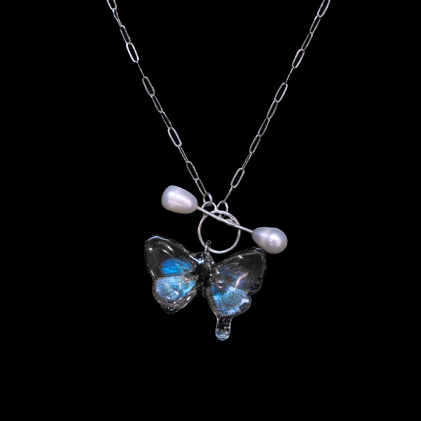 Iridescent Blue Toggle Necklace