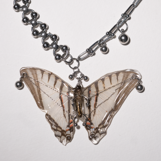Weighted Ball chain Butterfly Necklace