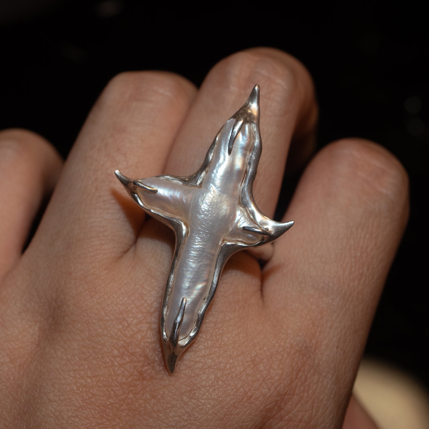 Pearl King Ring sz 7