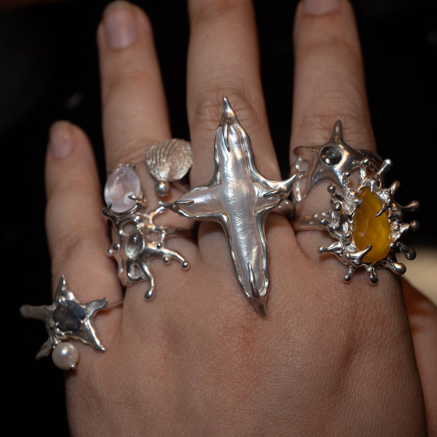 Pearl King Ring sz 7