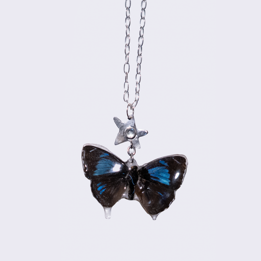 Blue Star Butterfly Necklace