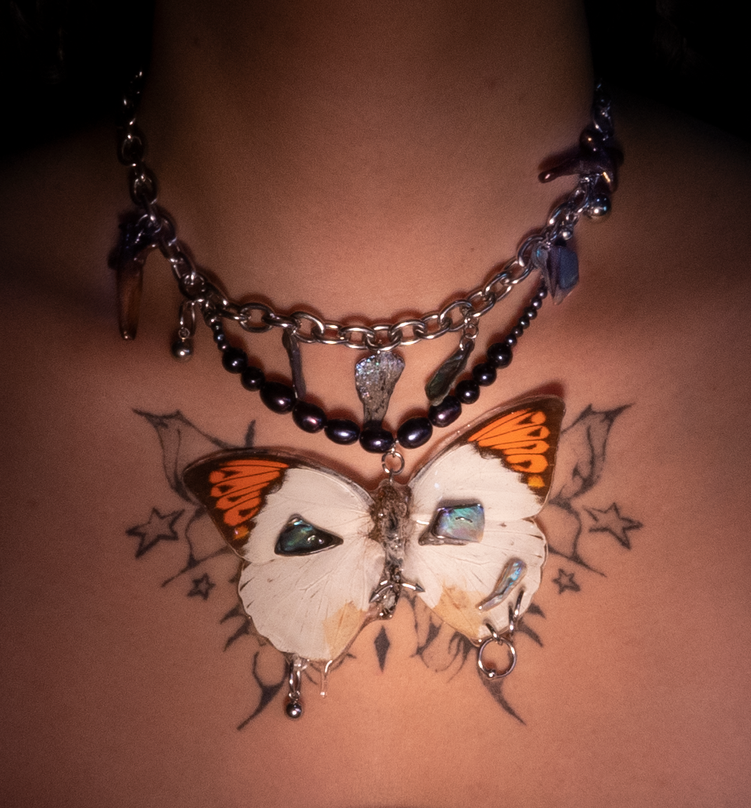 Orange Oasis Butterfly Necklace