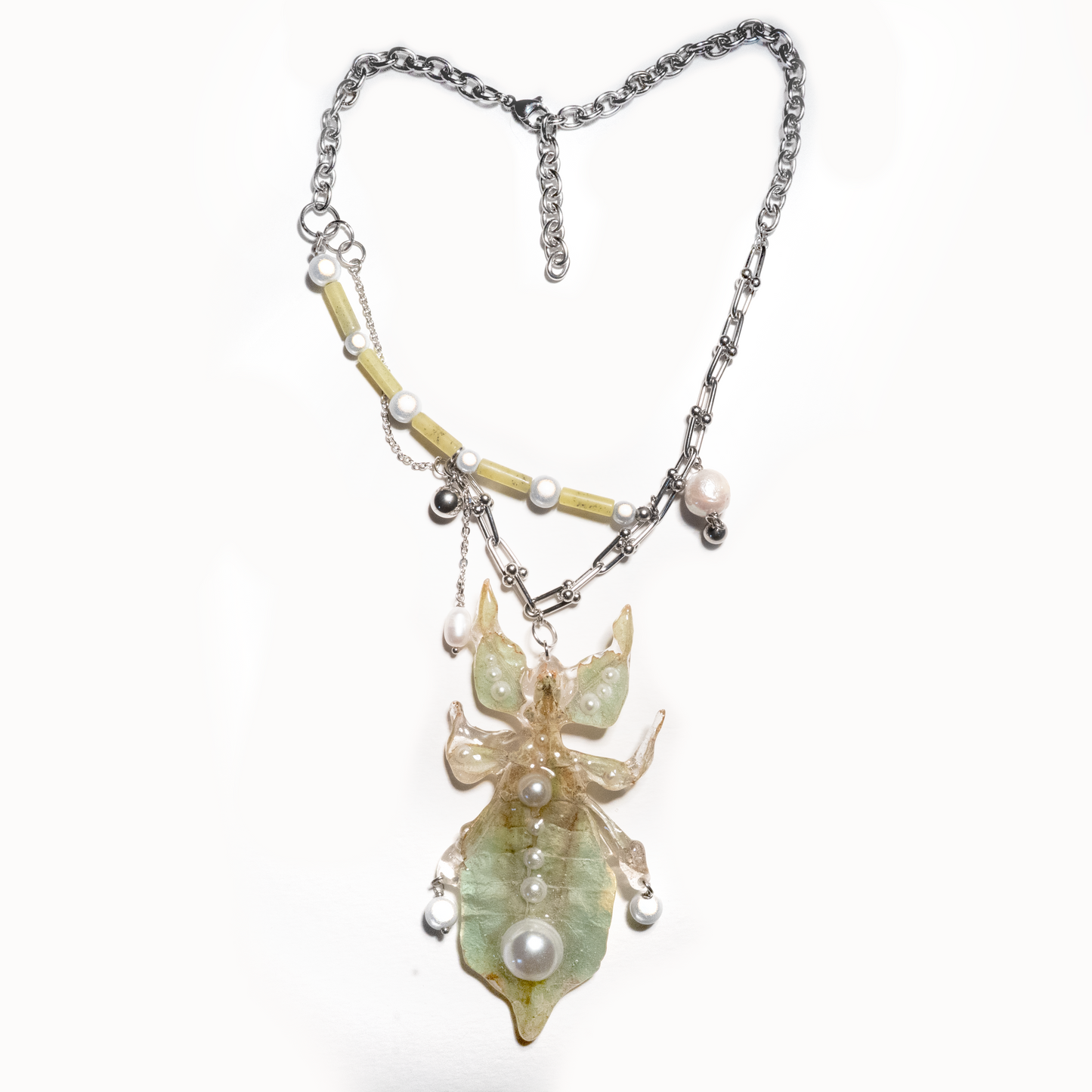 Glowing Leaf Mantis Necklace