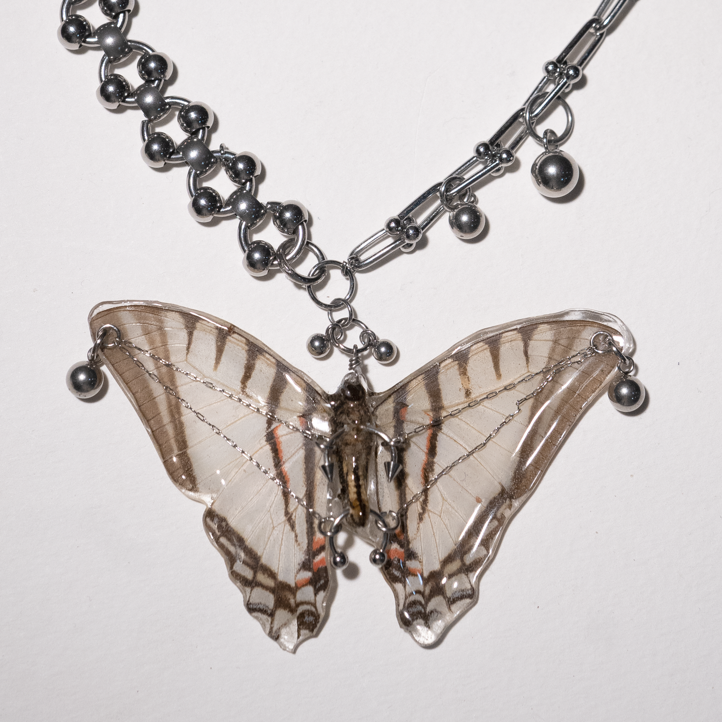 Weighted Ball chain Butterfly Necklace
