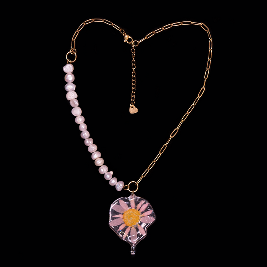 Pink Daisy Necklace