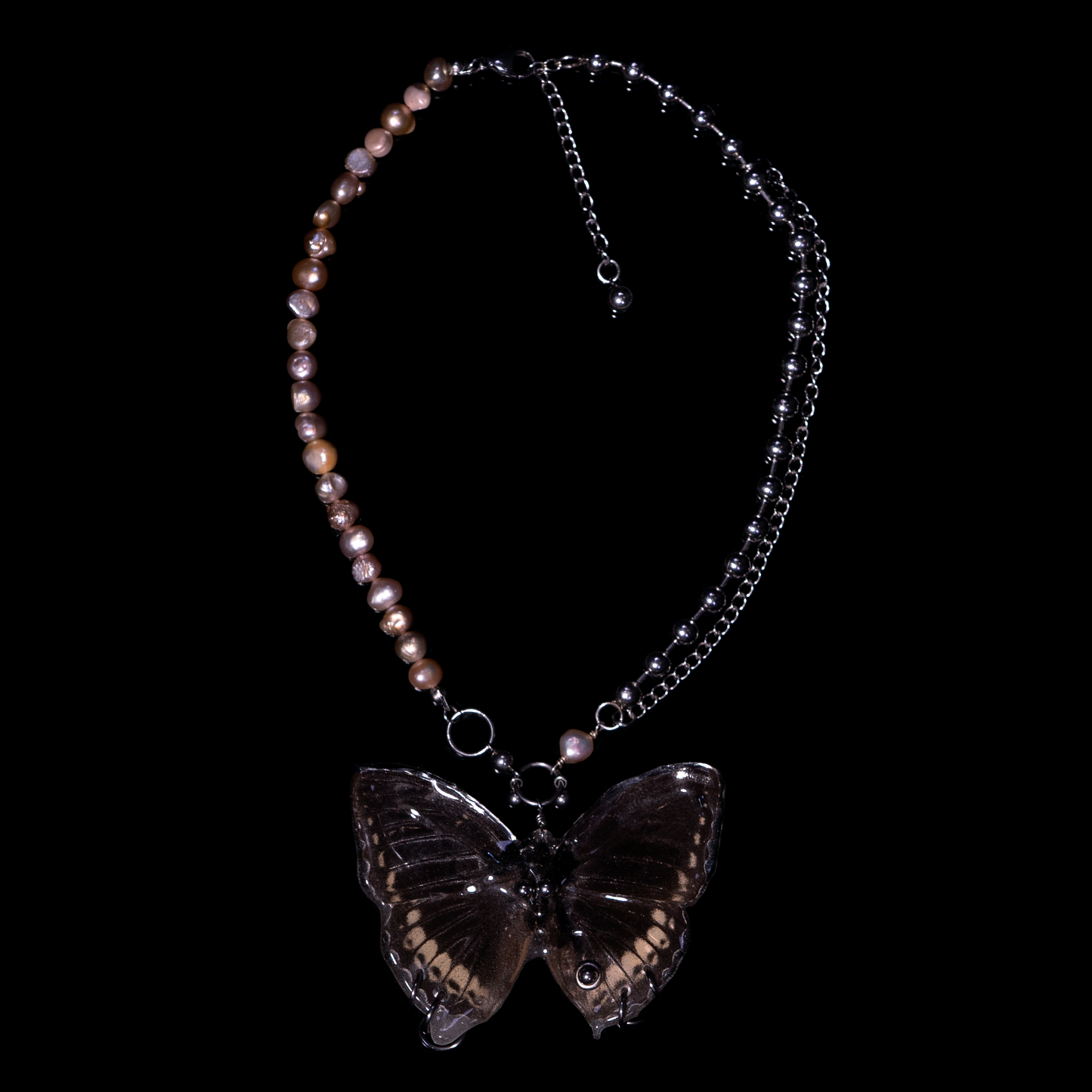 Black Swan Butterfly Necklace