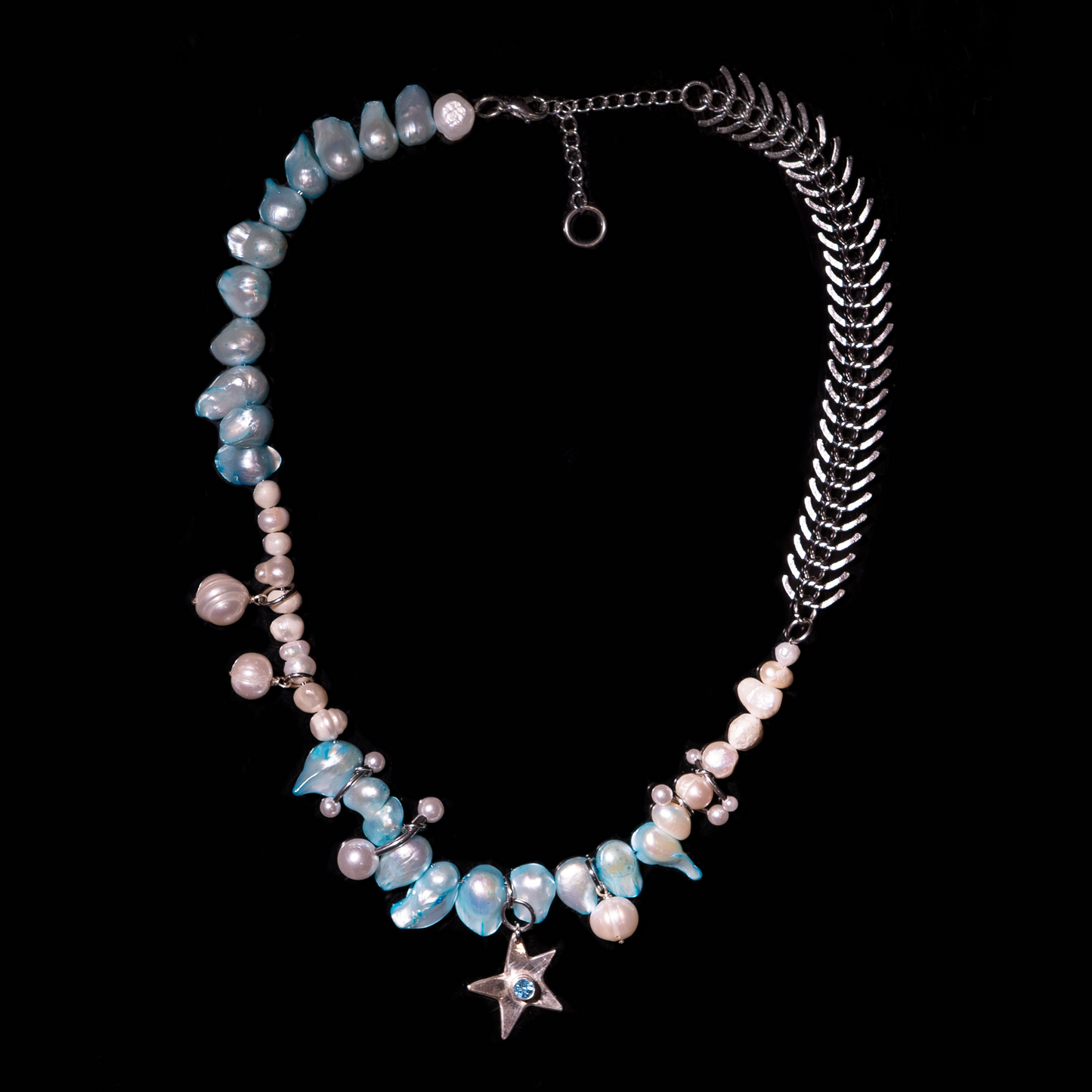 Blue Star Pearl Necklace