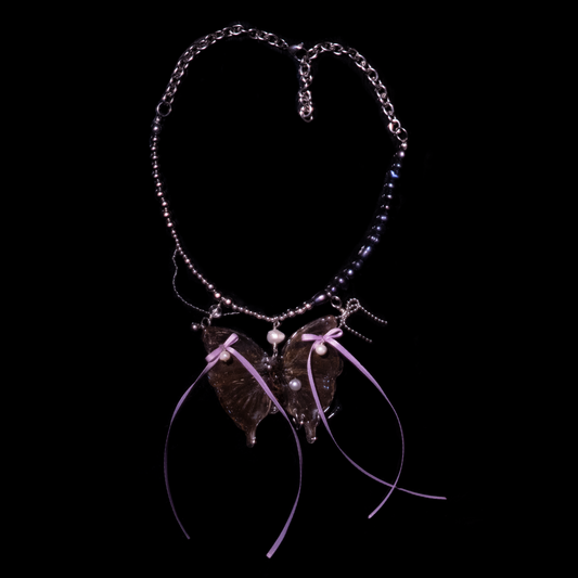 Twin Bow Butterfly Necklace