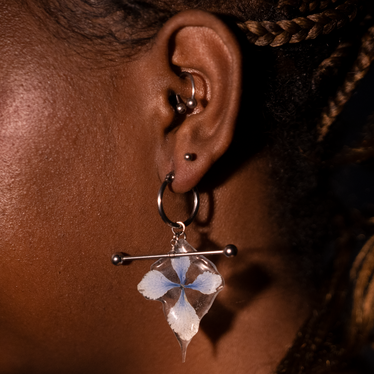 Hydrangea Hoop Earrings