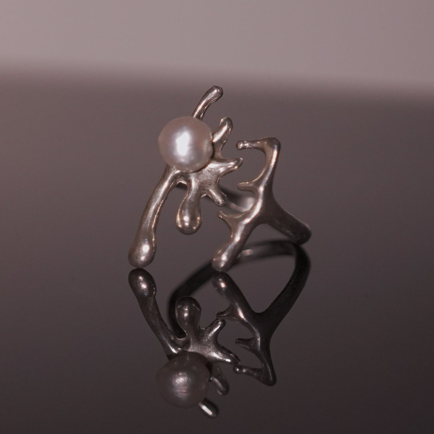 Puffy Succulent Pearl Ring