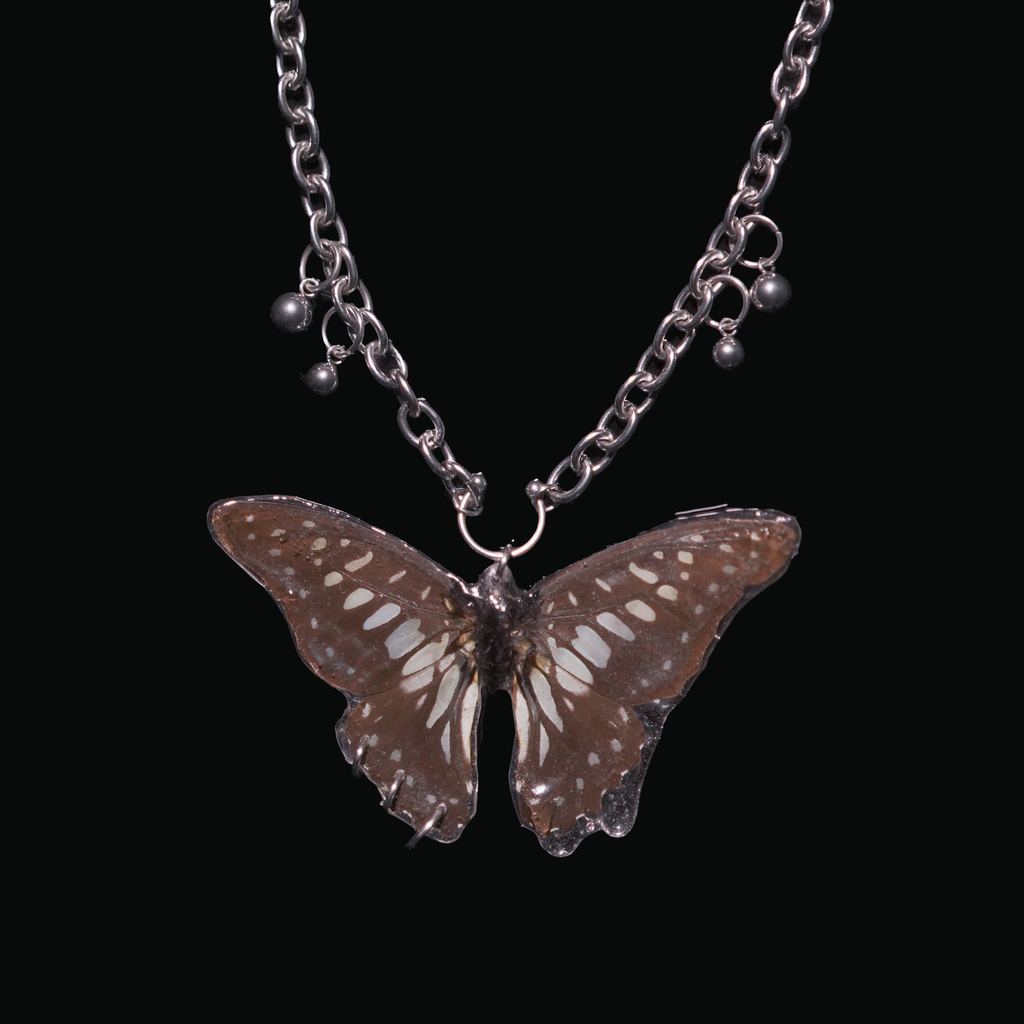 Weighted Ball Chain Butterfly Necklace