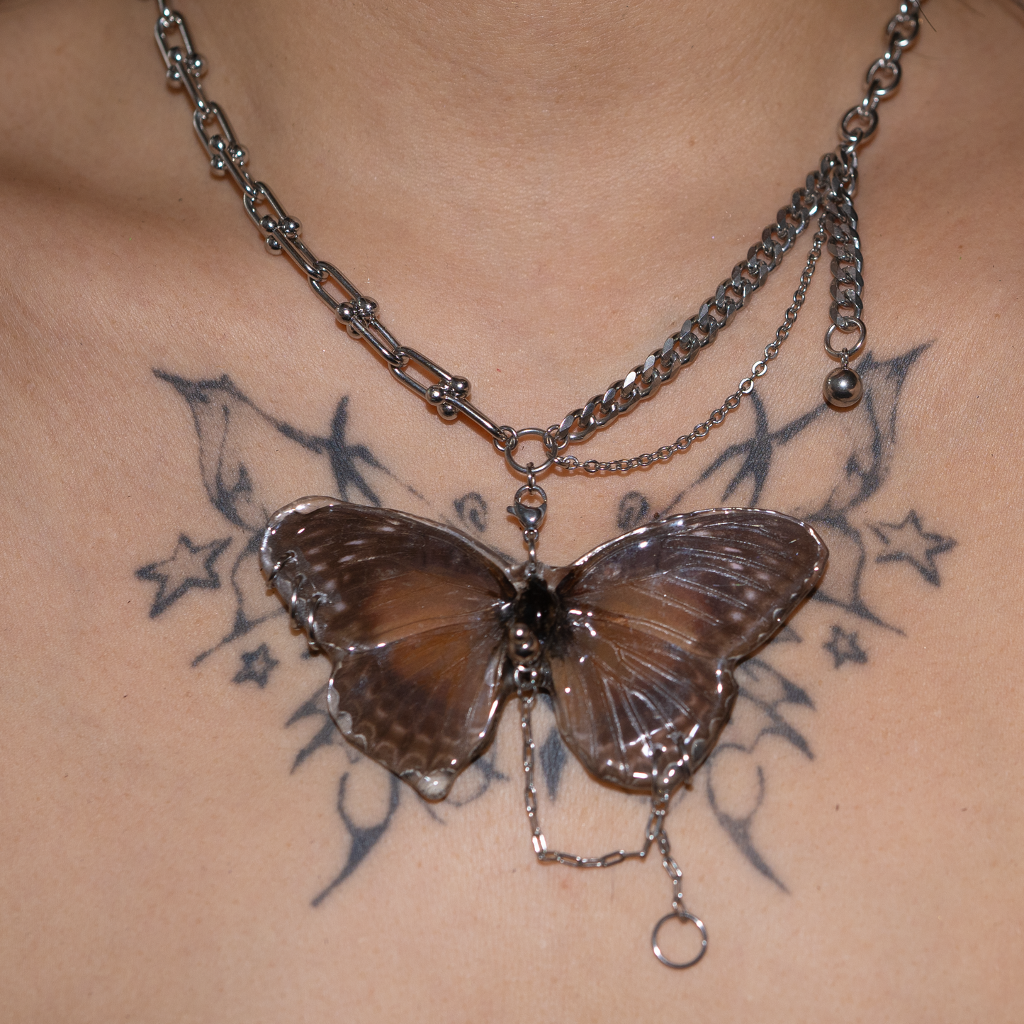 Burnt Umber Butterfly Necklace