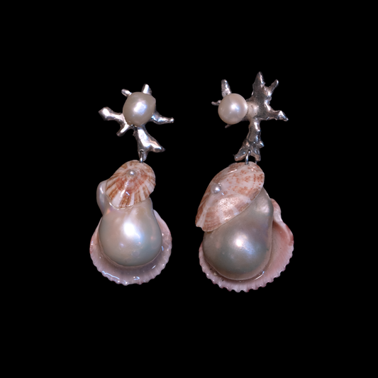 Peach Reef Drop Earrings