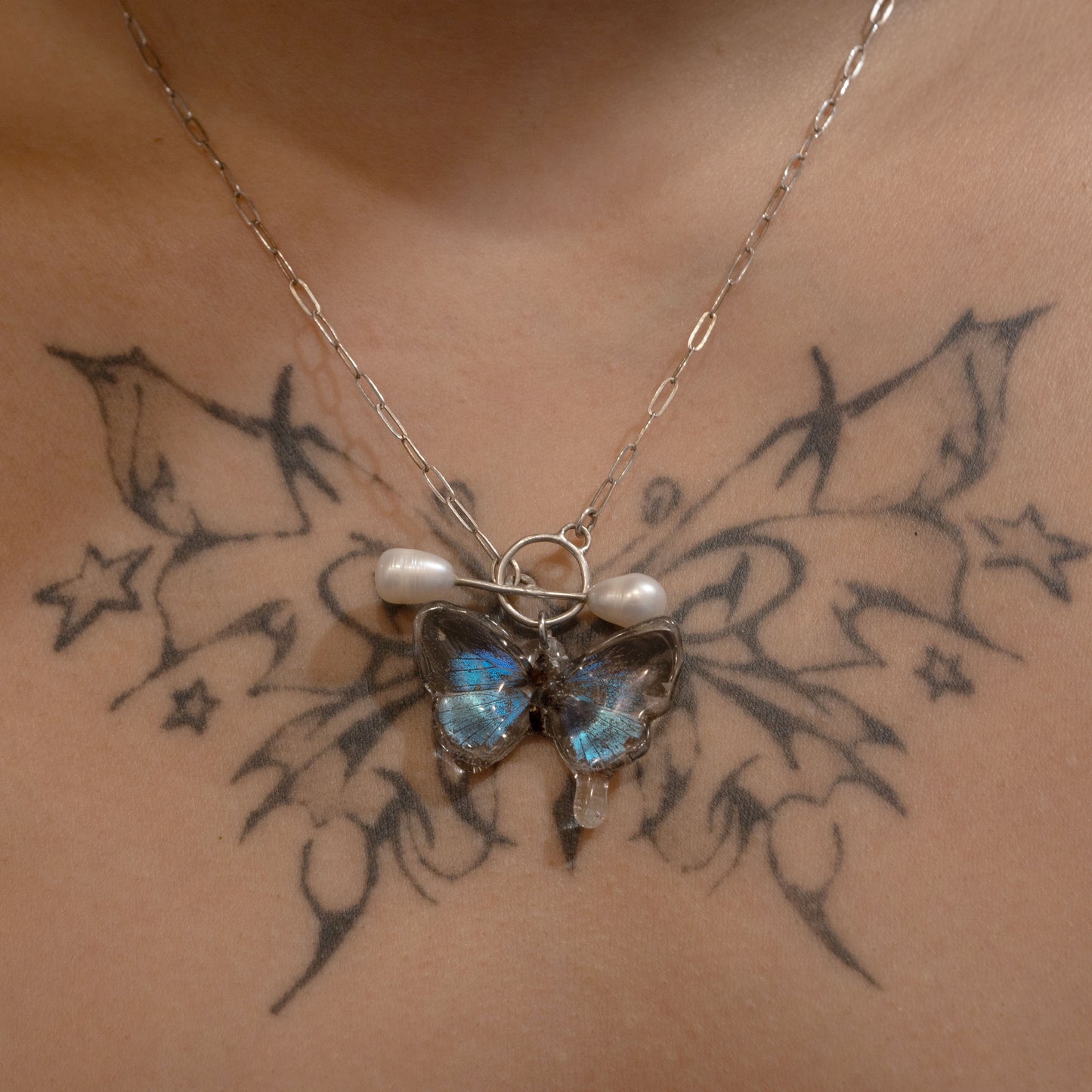 Iridescent Blue Toggle Necklace