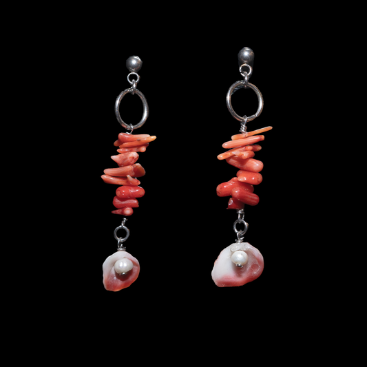 Fire Coral Earrings