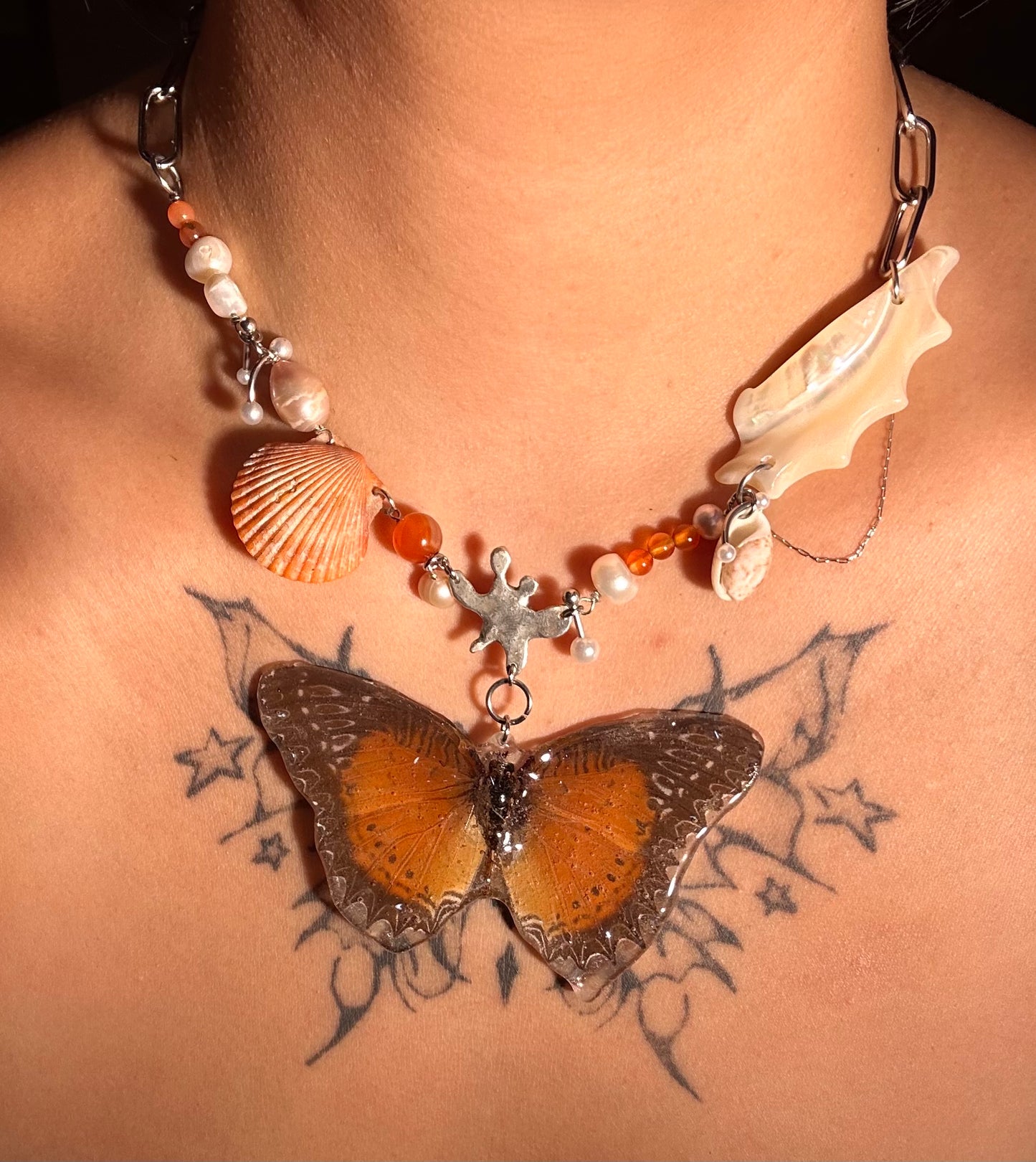 Orange Siren Butterfly Chain