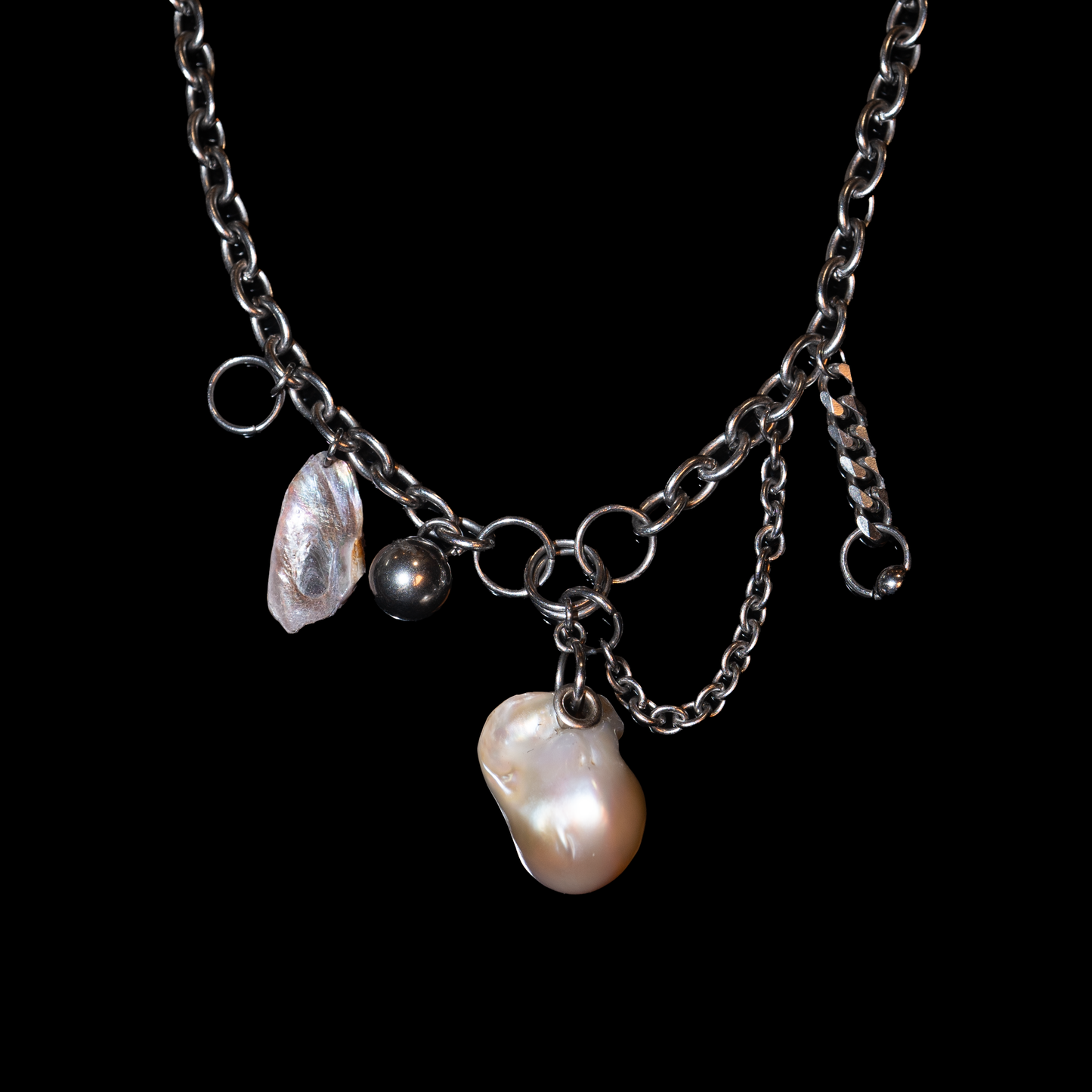 Fragment Pearl Drop Necklace