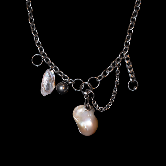 Fragment Pearl Drop Necklace
