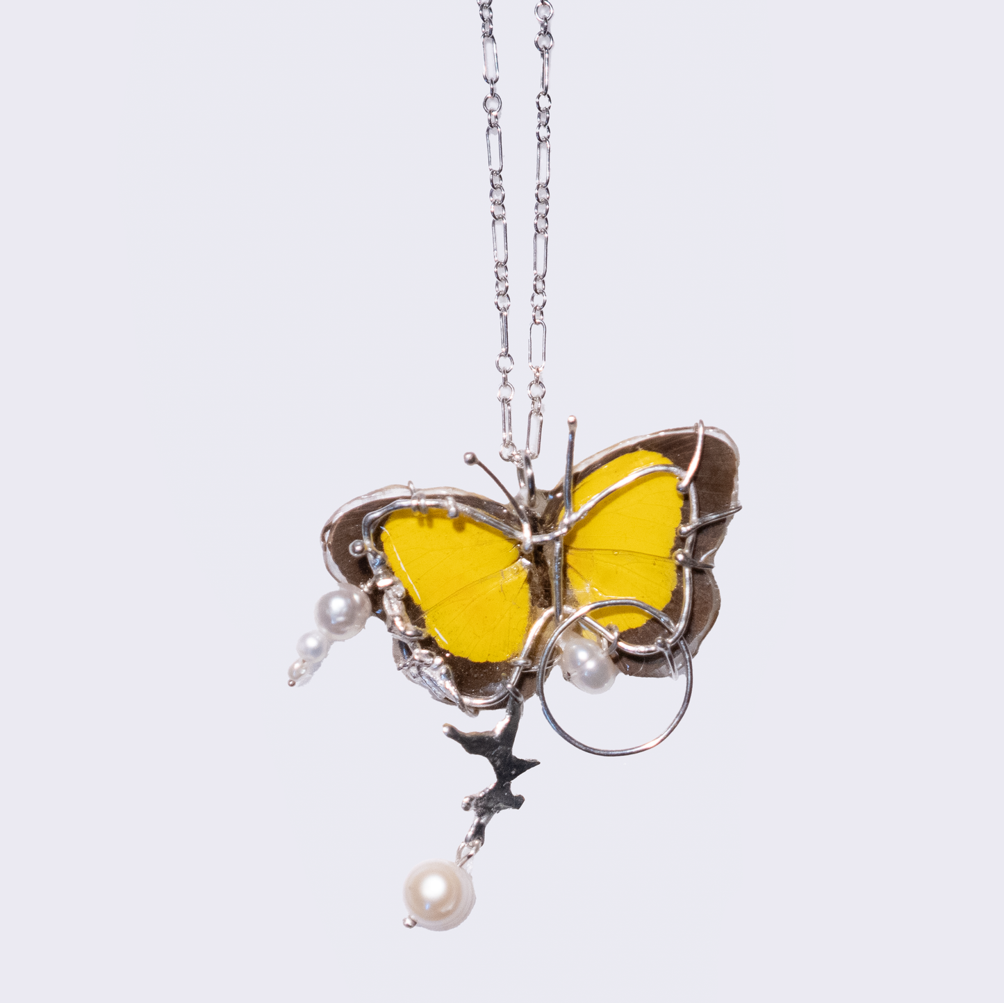 Golden Laurel Butterfly Necklace