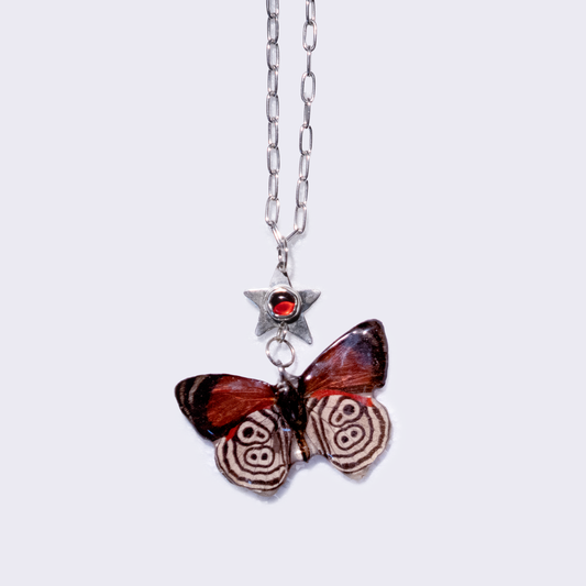 Red Star Butterfly Necklace