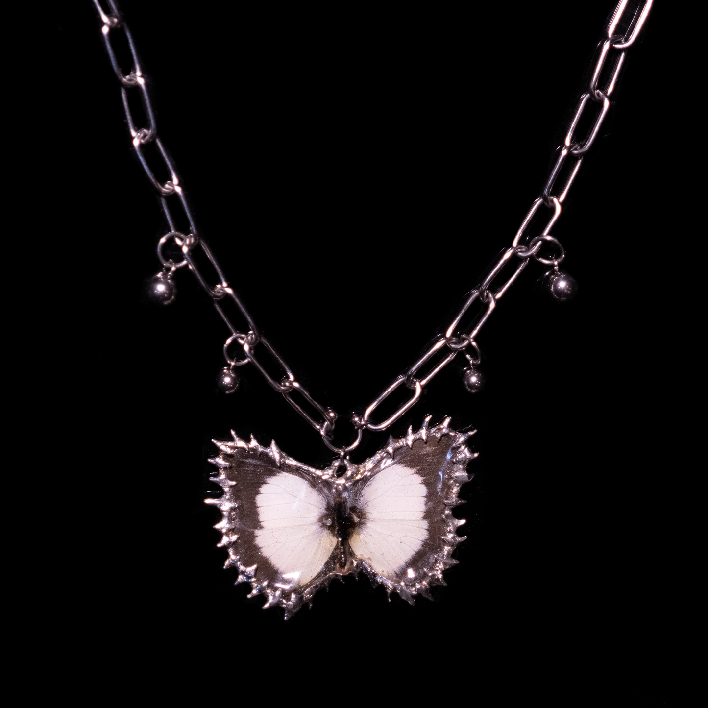 Pierced Hardware Butterfly Necklace