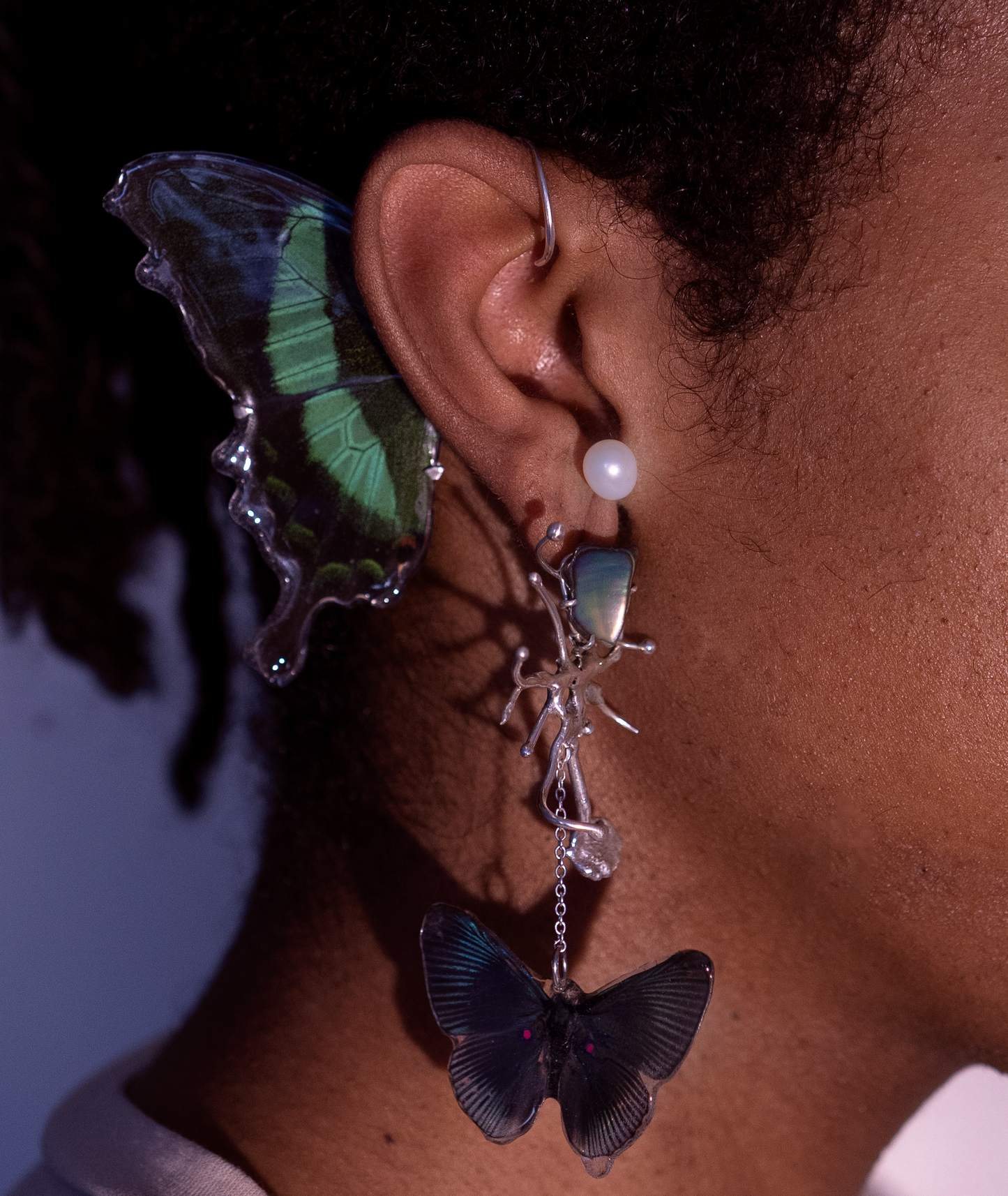 Space Coral Single Earring