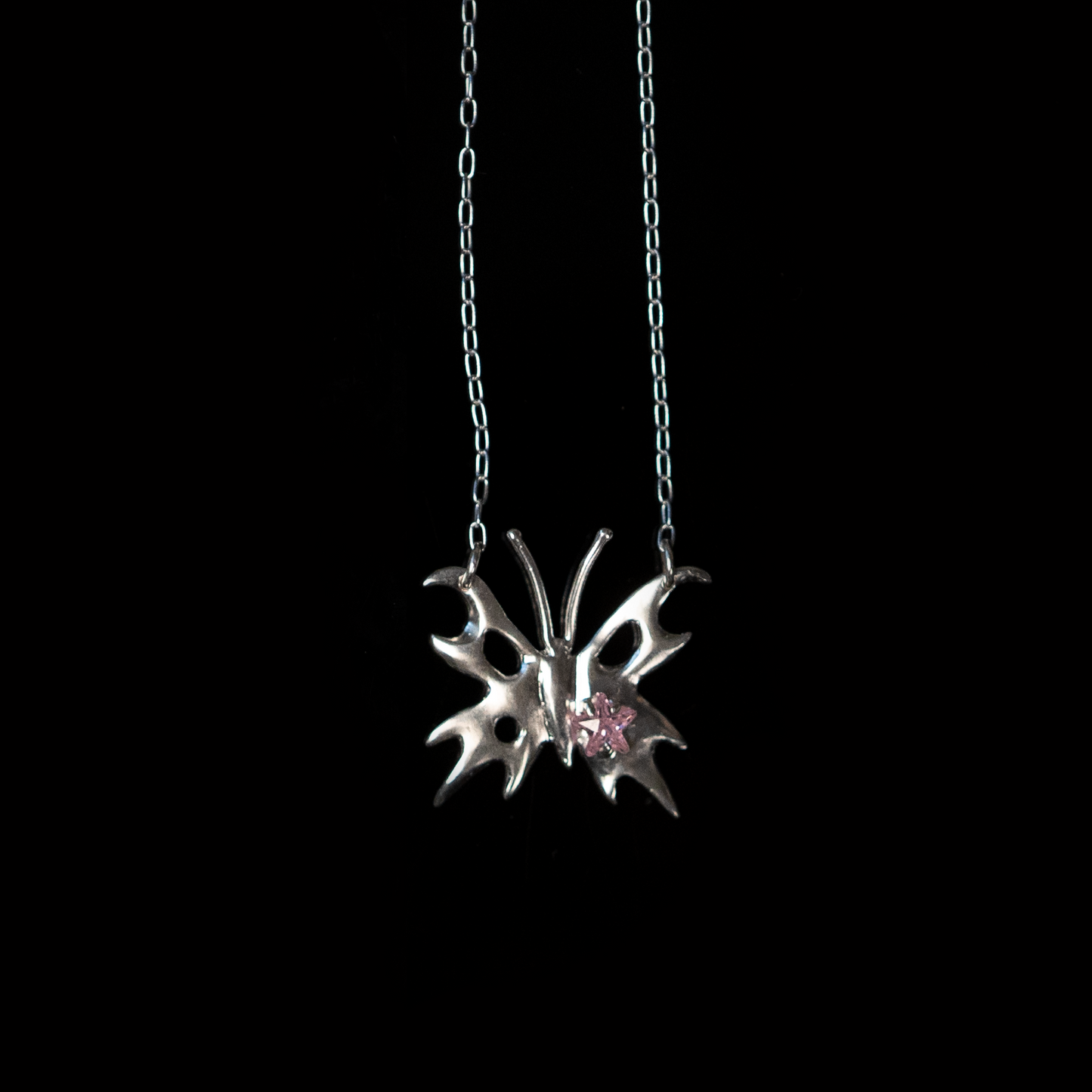 Chrome Papillon Star Necklace