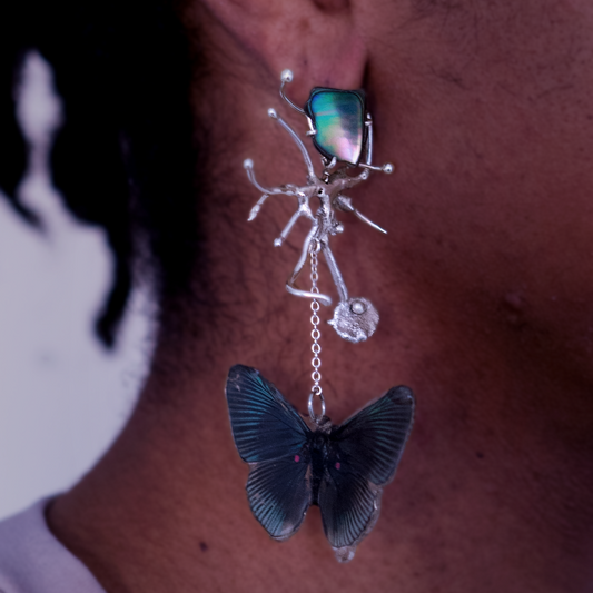 Space Coral Single Earring